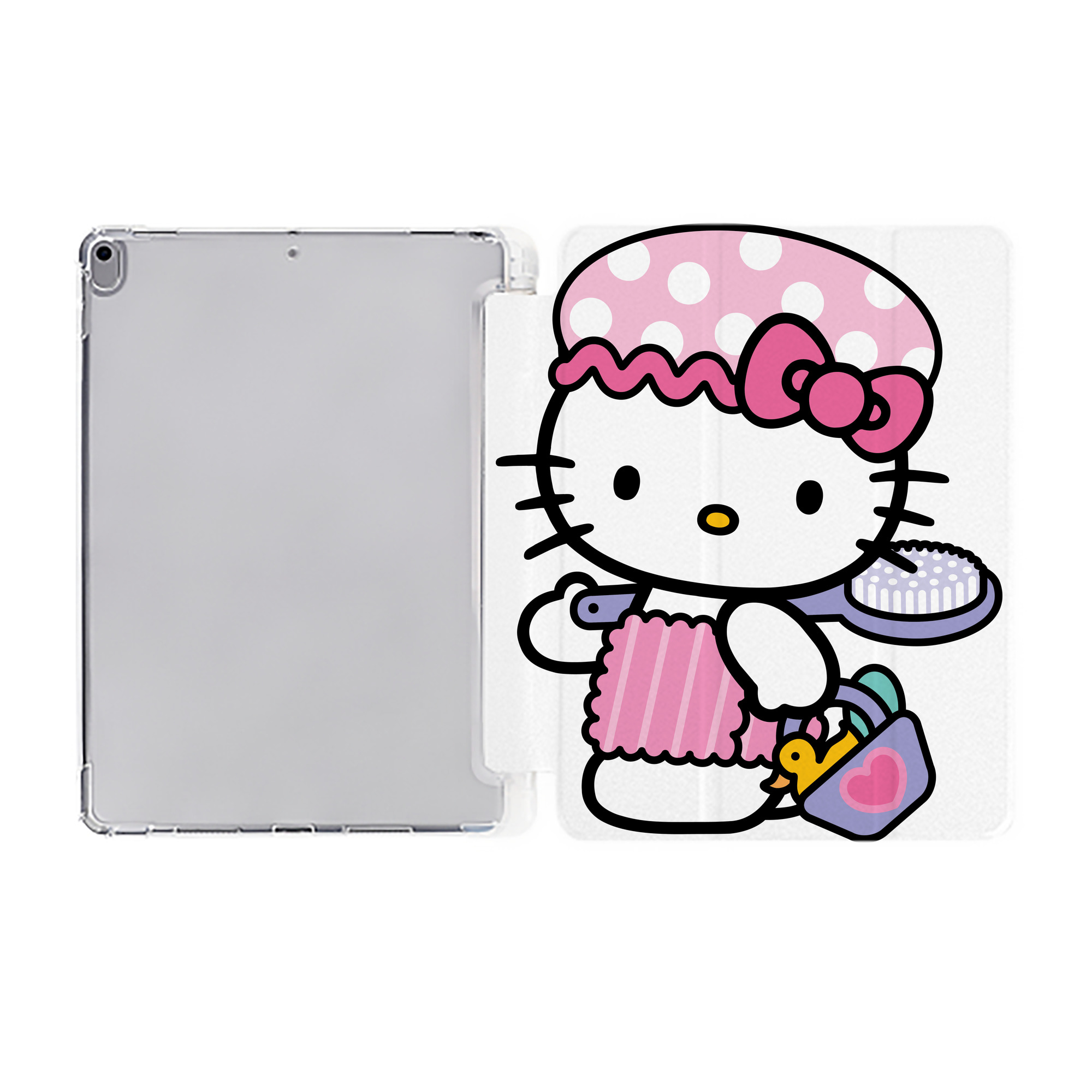 （画像用） Hello Kitty ハローキティ IPad ケース ペン収納付き 三つ折りスタンド PUレザー×シリコン 対応機種9.5/10.5/10.9インチ